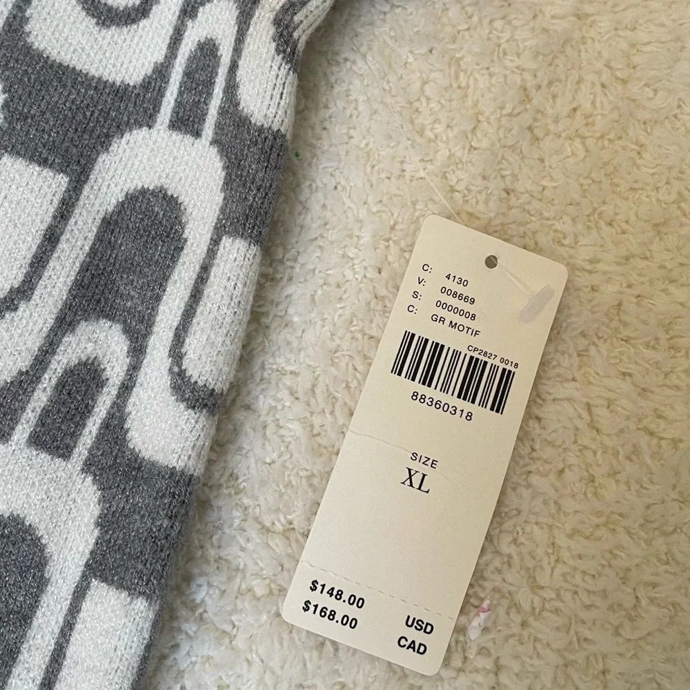 Anthropologie Grey & White Geometric High-Neck Mini Dress XL - Picture 5 of 15